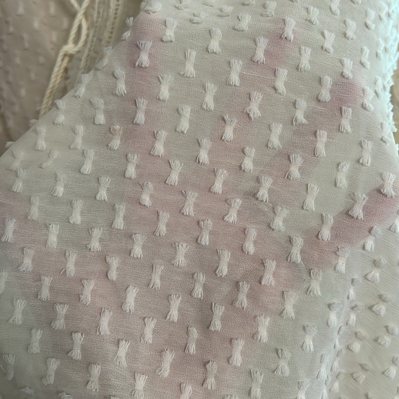 French Dot Cream Semi Sheer Blouse - Picture 5 of 6